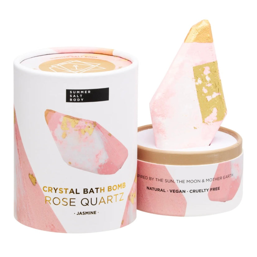 Summer Salt Body Crystal Bath Bomb - Rose Quartz