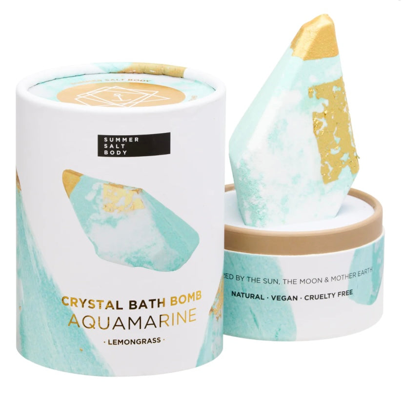 Summer Salt Body Crystal Bath Bomb - Aquamarine