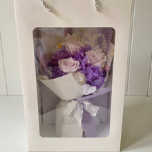 Load image into Gallery viewer, Dried Bouquet Boxed - Purple Pink Roses
